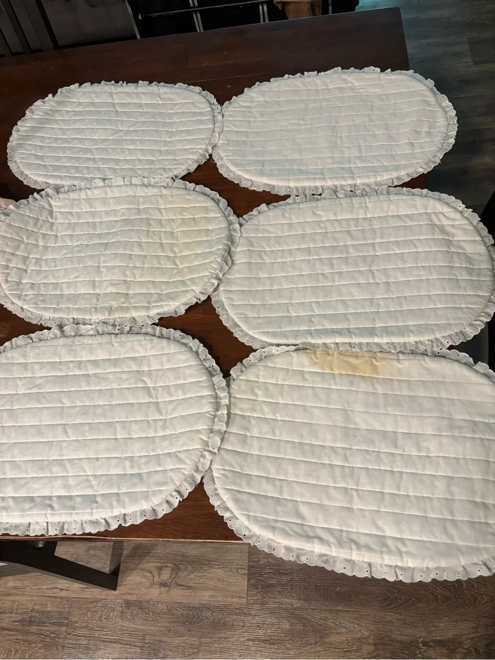 Vtg Cottagecore Chicken Placemats Ruffle Grandma Set of 6